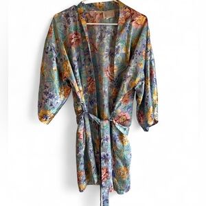 Vintage California Dynasty Blue Pastel Floral Robe